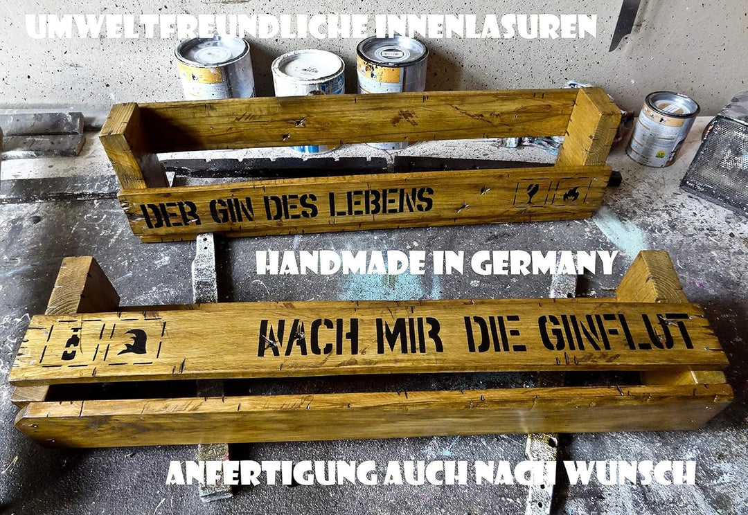 " Nach mir die Ginflut" SHaBBY ViNTaGe PaLeTTeNReGaL (HxLxT: 23x8ox9,5cm) Ginregal Wandbar Barelemen