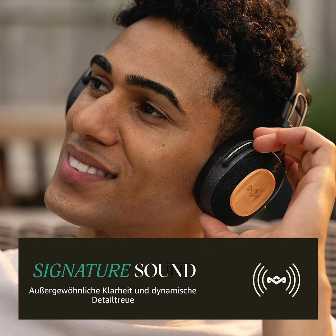 House of Marley Positive Vibration Riddim kabellose On-Ear Bluetooth Kopfhörer - 50 Std. Spielzeit,