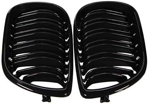 Viviance Double Line Grille Gloss Black Frontgrills kompatibel mit BMW E46 4-Door 3 Series 02-04