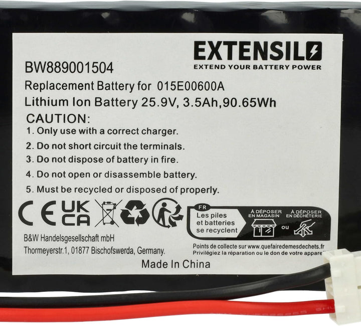 vhbw Akku kompatibel mit Ambrogio L20, L15 (3500mAh, 25,9V, Li-Ion)