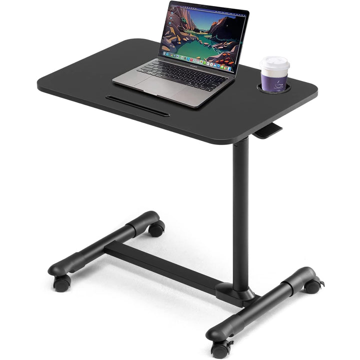 ETHU Überbetttisch mit Rädern, Rolltabletttisch, Krankenhausbetttisch, Verstellbarer Laptoptisch am