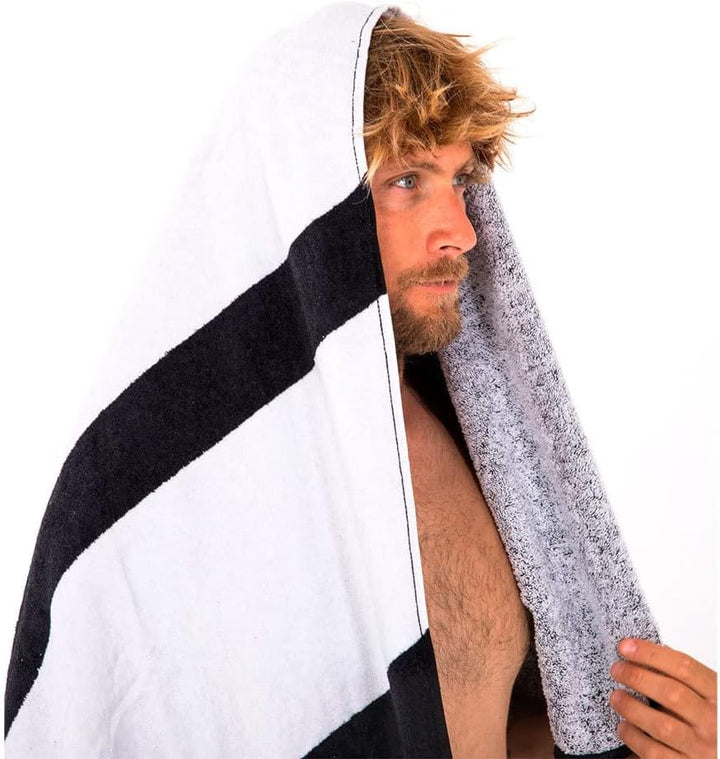 Hurley U Icon Slash Black Towel Swimwear Cover Up Set, Schwarz, Einheitsgrösse