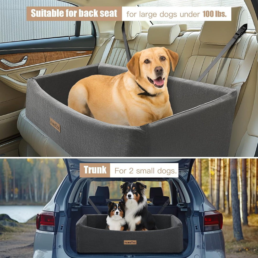 Hunde Autositz, Hunde Autobett für grosse Hunde bis zu 100Lbs, waschbar Hund Booster Autositz, Beque