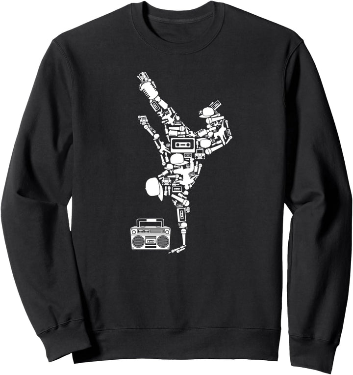 Breakdance Boombox Hip Hop Kultur Urban Collage Sweatshirt