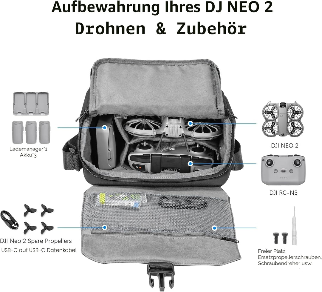 FPVtosky Schultertasche für DJI Mini 5 Pro/4/3/ Mini4K/Flip/NEO 2 Serie, Reisetasche und Case für Ma
