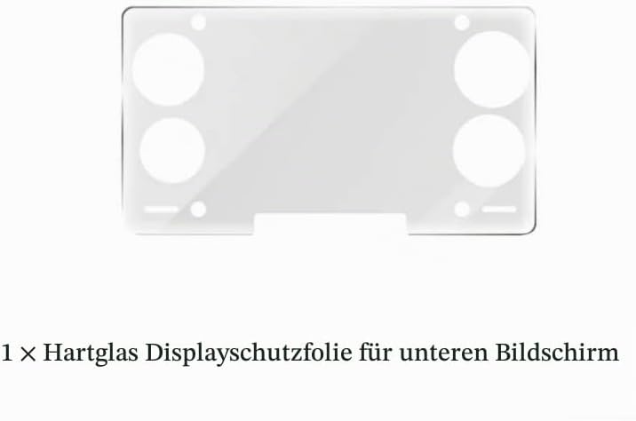Displayschutzfolie für AYN-THOR Spielekonsole, gehärtetes Glas, Dual-Screen, vollständige Abdeckung,