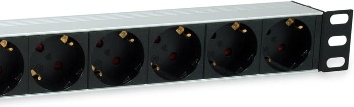 Equip 333309 Steckdosenleiste 19 Zoll (1HE) 7-Fach mit Ü- Überspannungsschutz und Schalter, schwarz