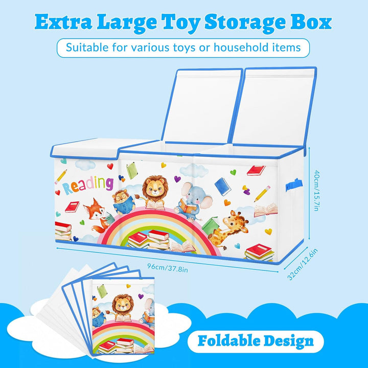 Extra Gross Aufbewahrungsbox mit Deckel Kinder, Zusammenklappbare Oxford-Spielzeugkiste mit Griff fü