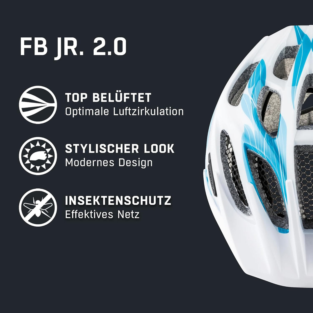 ALPINA FB JR. 2.0 - Stossabsorbierender, Leichter & Stabiler Fahrradhelm Mit nachrüstbarem LED Für K