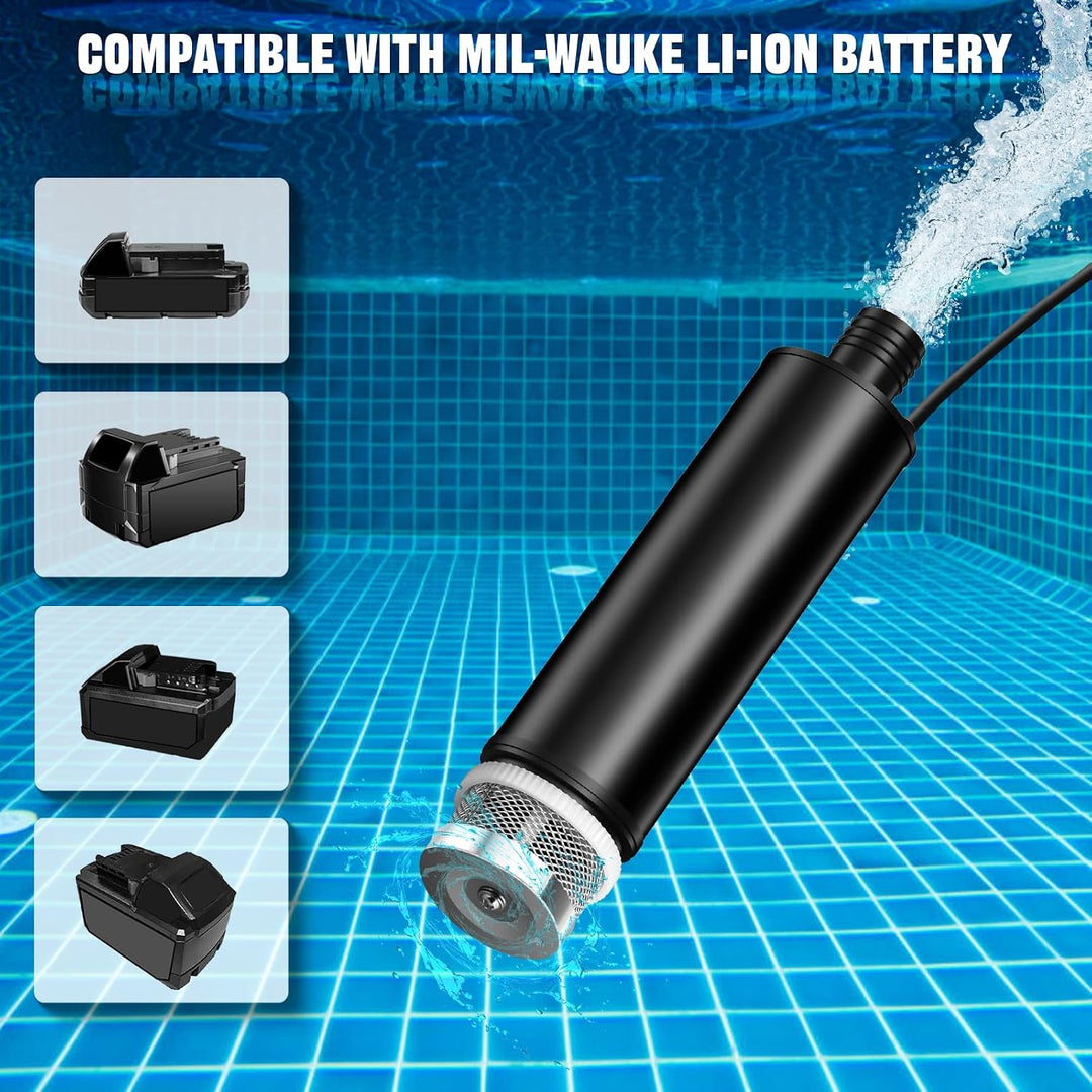 Tauchpumpe für Milwaukee Akku 18V M18 Schmutzwasserpumpe Wasserpumpe Flachwasserpumpe Saugpumpe Absa