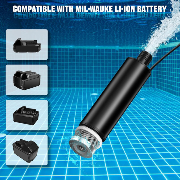 Tauchpumpe für Milwaukee Akku 18V M18 Schmutzwasserpumpe Wasserpumpe Flachwasserpumpe Saugpumpe Absa