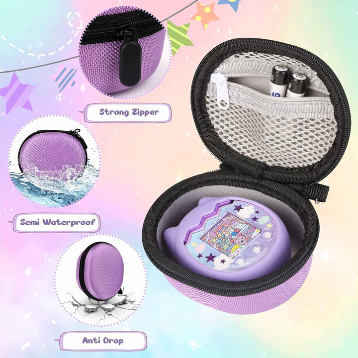 Silikon Hülle und Hartschalenkoffer kompatibel mit Tamagotchi Pix Virtuelles Haustierspielzeug, Schu