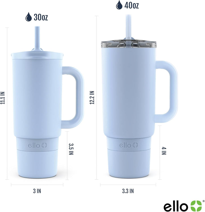 Ello Port Trinkbecher mit Trageschlaufe und integriertem Griff, vakuumisolierte wiederverwendbare Ed