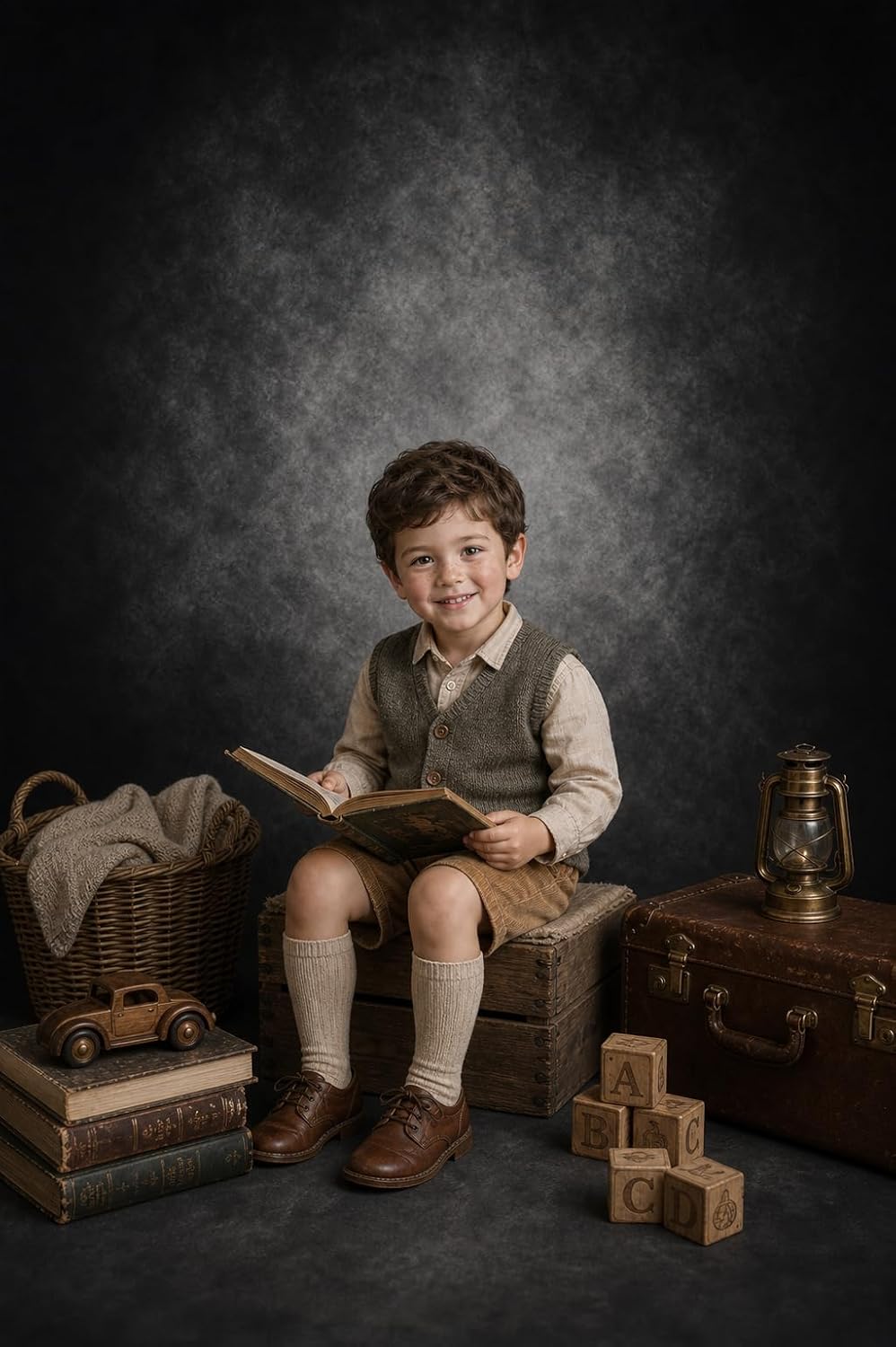Kate Hintergrund Fotostudio Grau 1,5x2,2m Backdrop Schwarzer Hintergrund Retro Feste Schwarze Fotohi