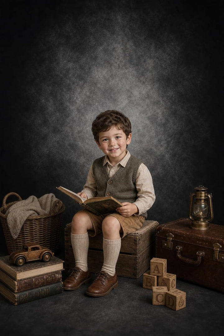 Kate Hintergrund Fotostudio Grau 1,5x2,2m Backdrop Schwarzer Hintergrund Retro Feste Schwarze Fotohi