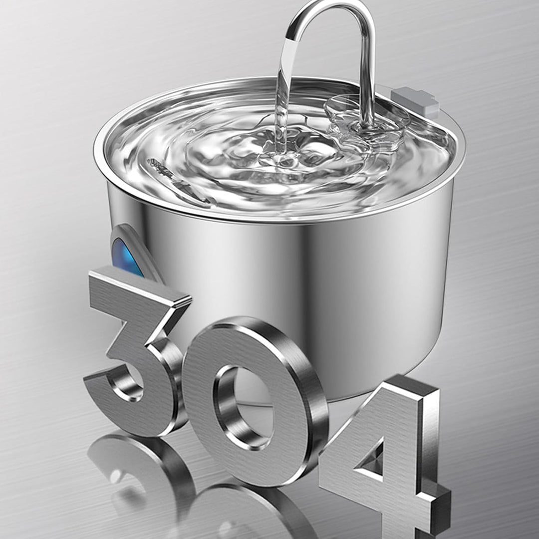 Cat Water Fountain, 3.2L Drinking Dispenser, Stainless Steel Bowl, Automatic Sturdy Design, Easy Cle