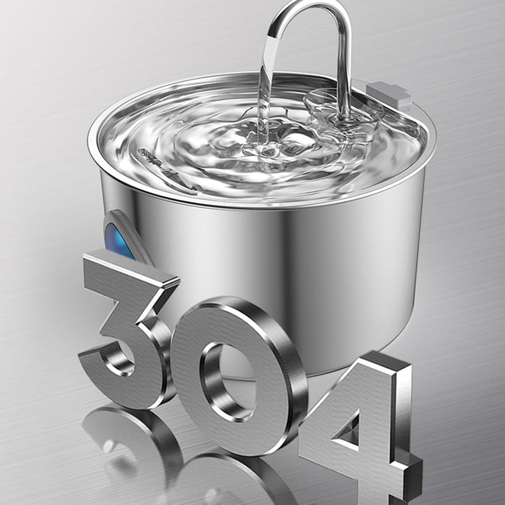 Cat Water Fountain, 3.2L Drinking Dispenser, Stainless Steel Bowl, Automatic Sturdy Design, Easy Cle