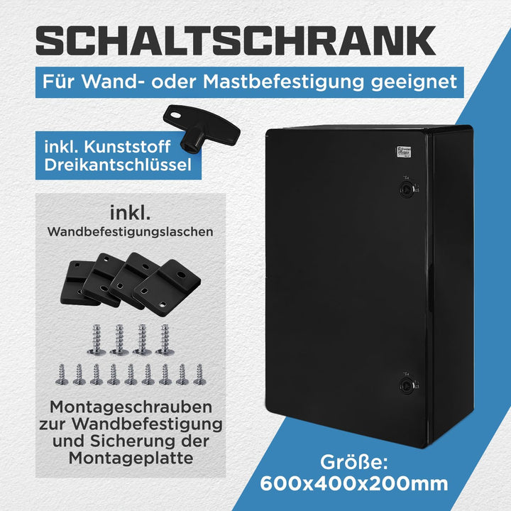 BOXEXPERT® Verteilerkasten aussen wasserdicht [ABS Kunststoff IP65 Gehäuse] schwarz (Serie Fleet) 60