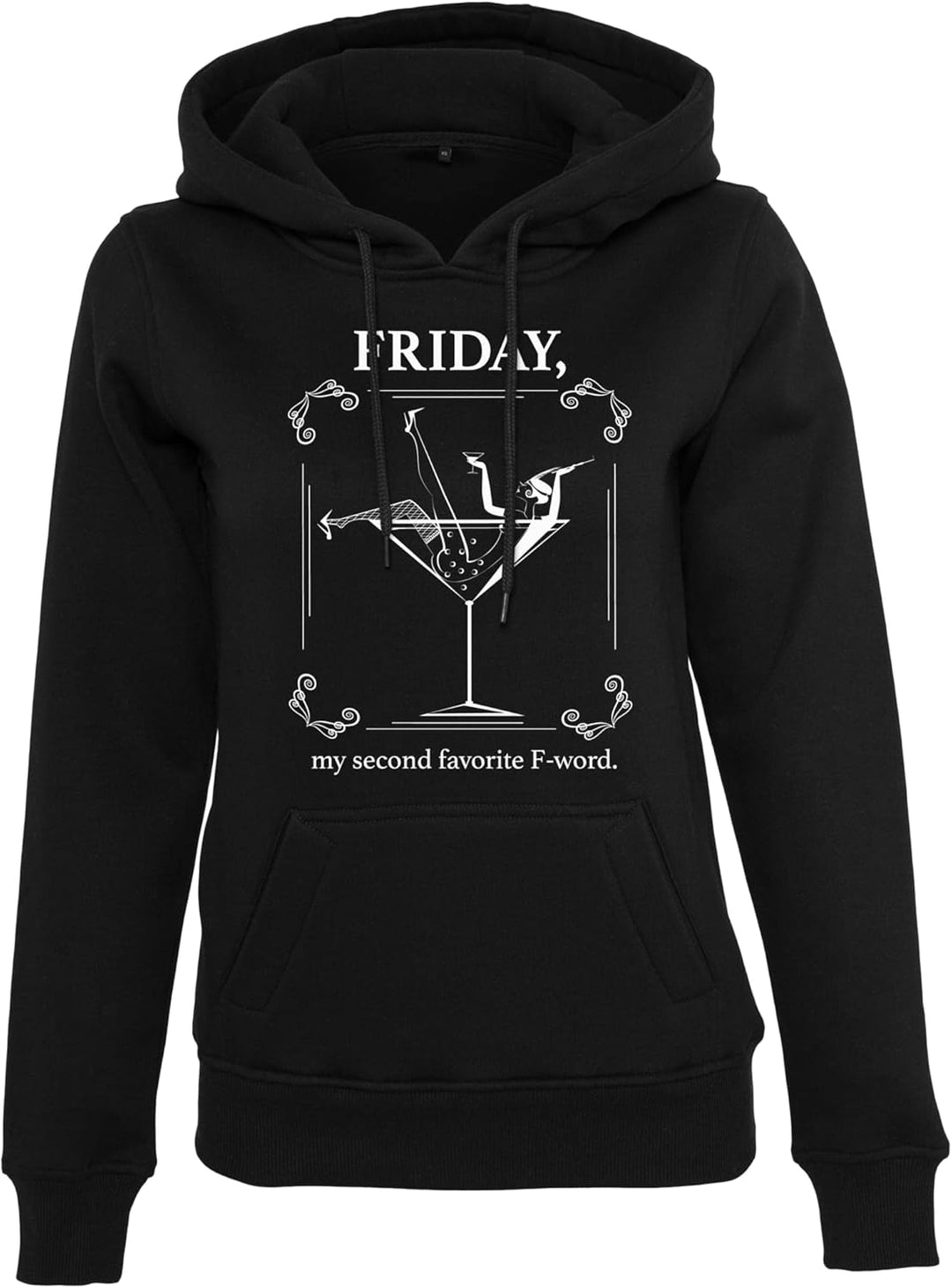 Mister Tee Damen Ladies F-Word Hoody Hooded Sweatshirt XS Schwarz, XS Schwarz