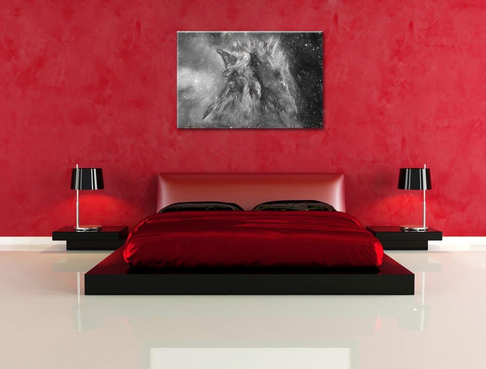 Pixxprint Feuriger Adler als Leinwandbild/Grösse: 100x70 cm/Wandbild/Kunstdruck/fertig bespannt, 100