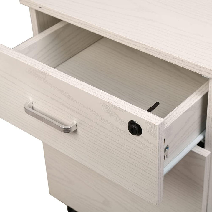 BAKAJI Büroregal mit 2 Schubladen Schloss mit 2 Schlüsseln, Kommode für Schreibtisch aus Holz, platz