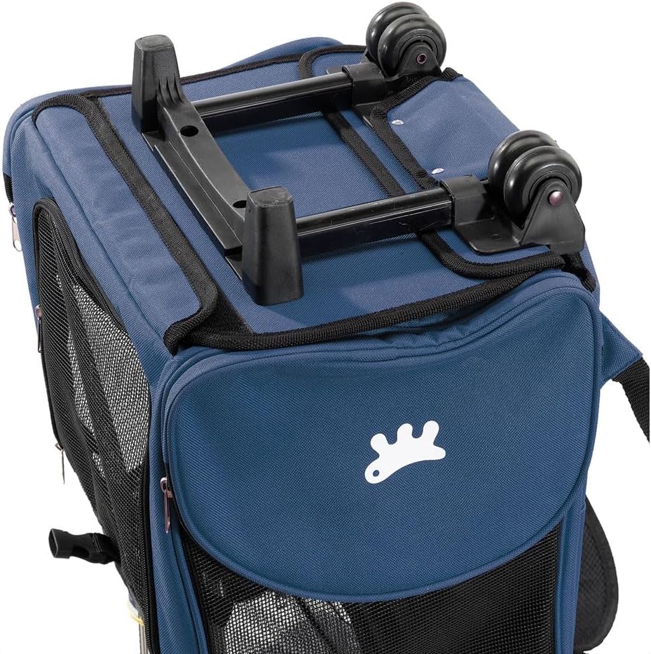 Transportbox für Kleine Hunde und Katzen Trolley mit Rollen, Rucksack für Kleine Hunde Katzen, Teles