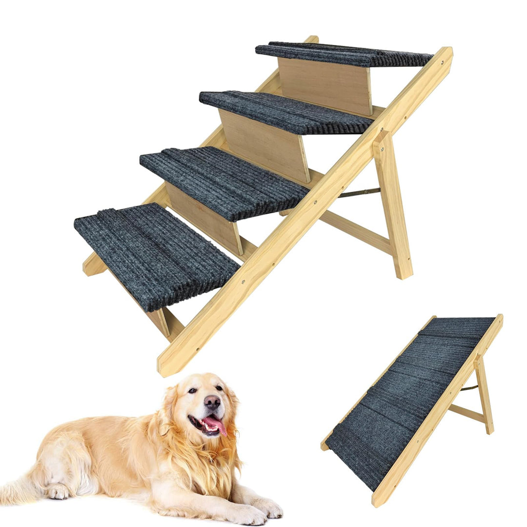 2 in 1 Hundetreppe Hunderampe Auto Klappbar für Kleine Hunde und Katzen, Tragbare Hundeleiter Hausti