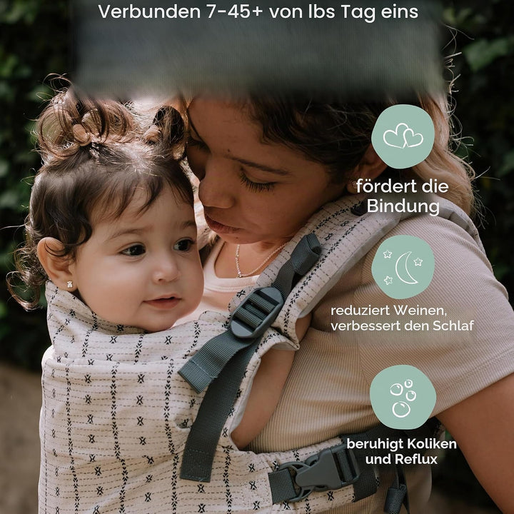 Boba X Babytrage Neugeborene ab Geburt - 2 Tragepositionen Mit Blick zum Baby und als Rucksack Kinde