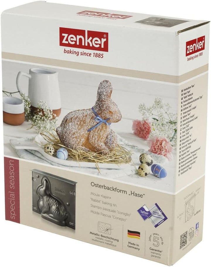 Zenker Hasenbackform Oster Season – 600 ml Füllvolumen – 3D Kuchenform mit Antihaftbeschichtung mit