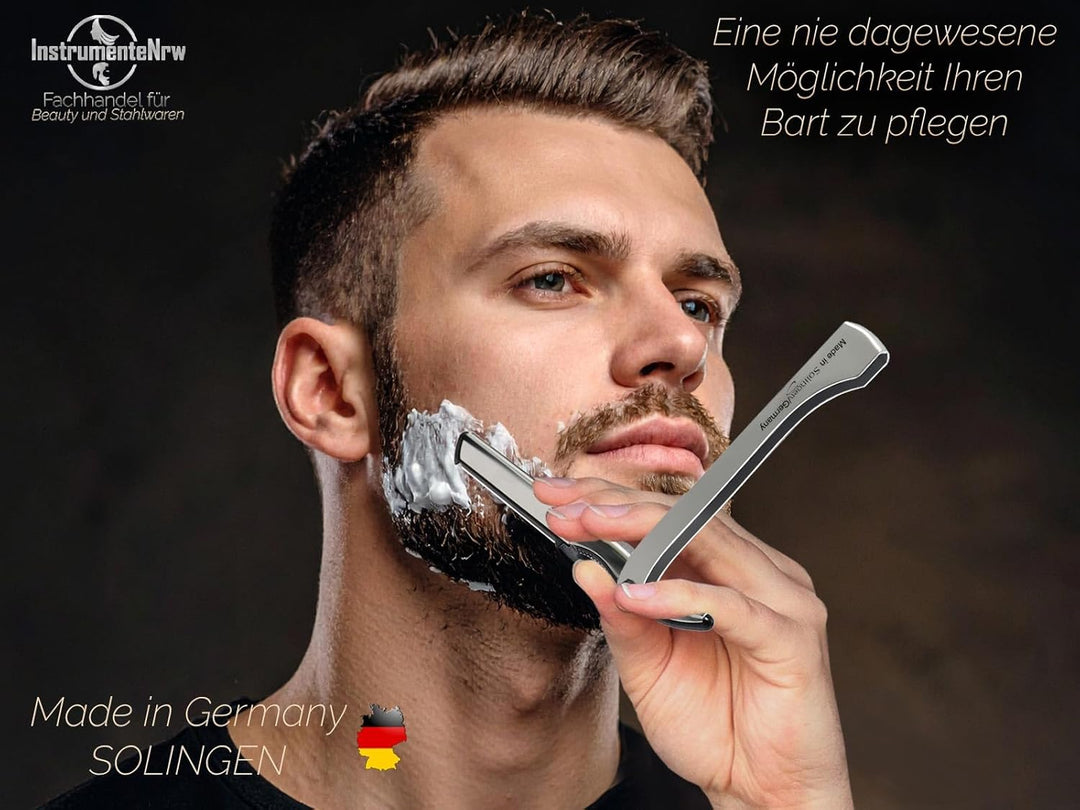 Rasiermesser mit Wechselklingen aus Solingen Bartmesser Made in Germany Rasier-Set für Herren mit Kl