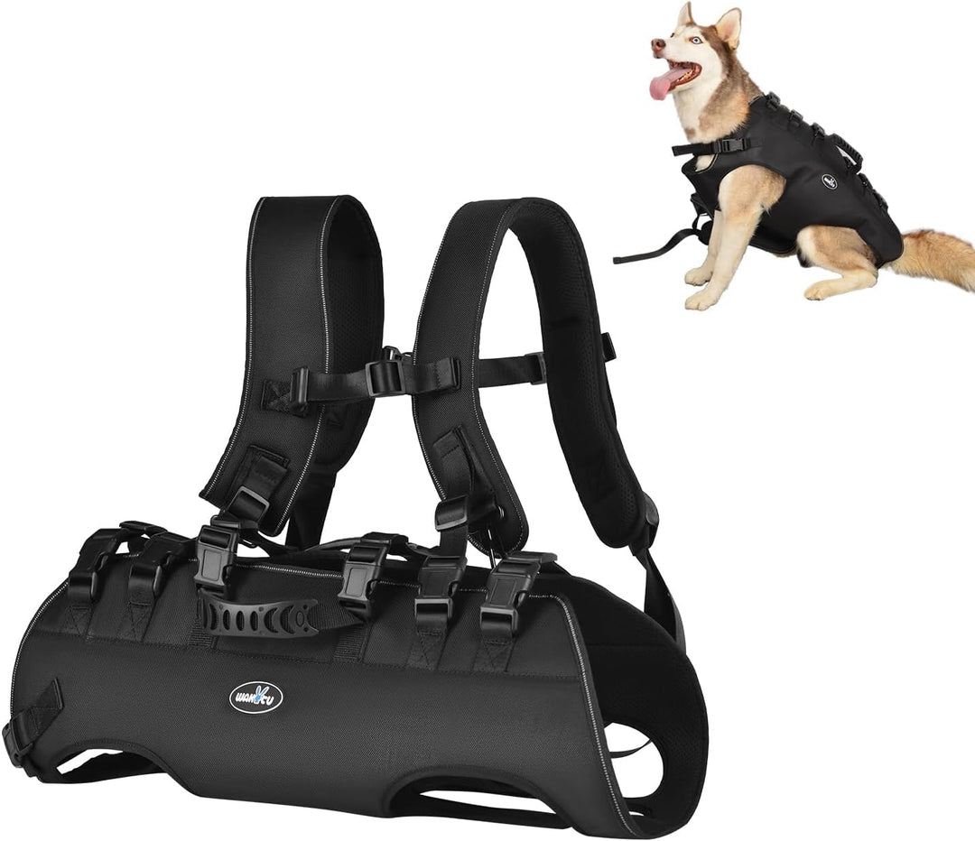 Wakytu Hundehebegeschirr für Grosse Hunde Notfallrucksack Hundetragetasche für Behindert Gelenkverle