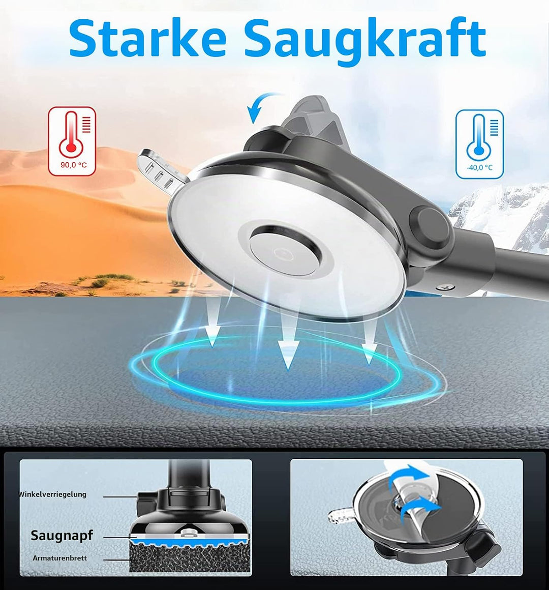 Windschutzscheibe Armaturenbrett Auto Tablet Halterung, woleyi KFZ Tablet Halter Vorne mit Saugnapf