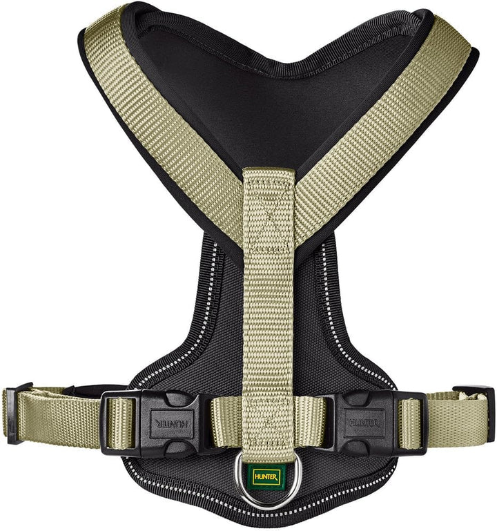 HUNTER Hundegeschirr NEOPREN, Farbe: oliv/schwarz, strapazierfähiges Nylon, mit weichem Neopren gepo