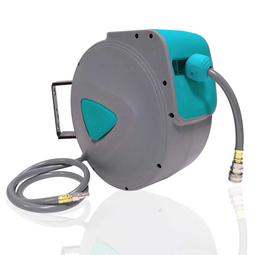 AUFUN 20m Druckluftschlauch Aufroller automatisch 1/4'' Anschluss - Schlauchtrommel Schlauchaufrolle
