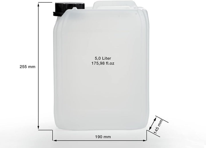 Octopus 10x 5L Kanister leer aus HDPE, mit Verschluss DIN 51mm und UN Zulassung, Wasserkanister, 10x