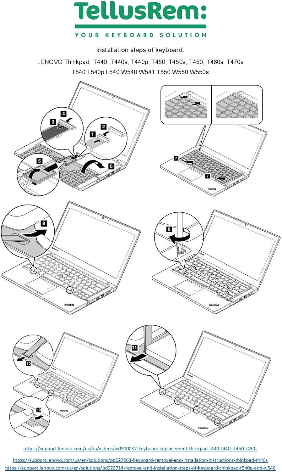 TellusRem ersatztastatur Spanisch Hintergrundbeleuchtung für Lenovo Thinkpad T431 T431S E431 T440 T4