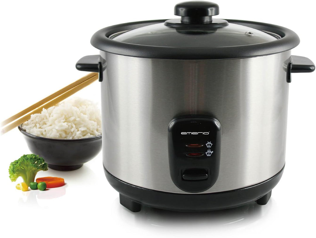 Emerio automatischer Eco Reiskocher, BPA frei, mit 1.5L Volumen, Warmhaltefunktion, Auto Off, Antiha