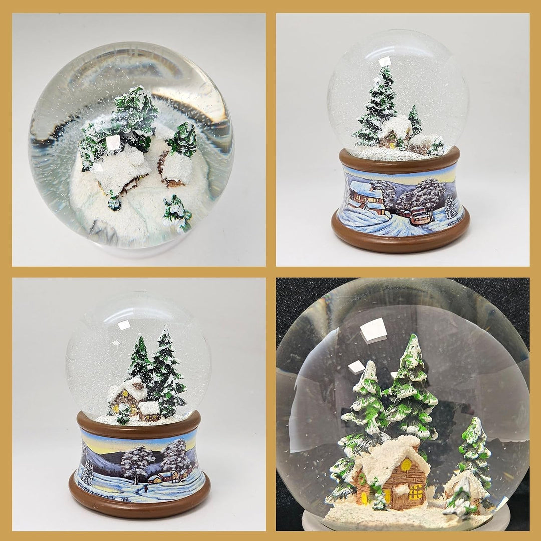 Schneekugel Schneemann Romantischer Winterspaziergang Spieluhr Winter Wonderland 10cm Durchmesser 20