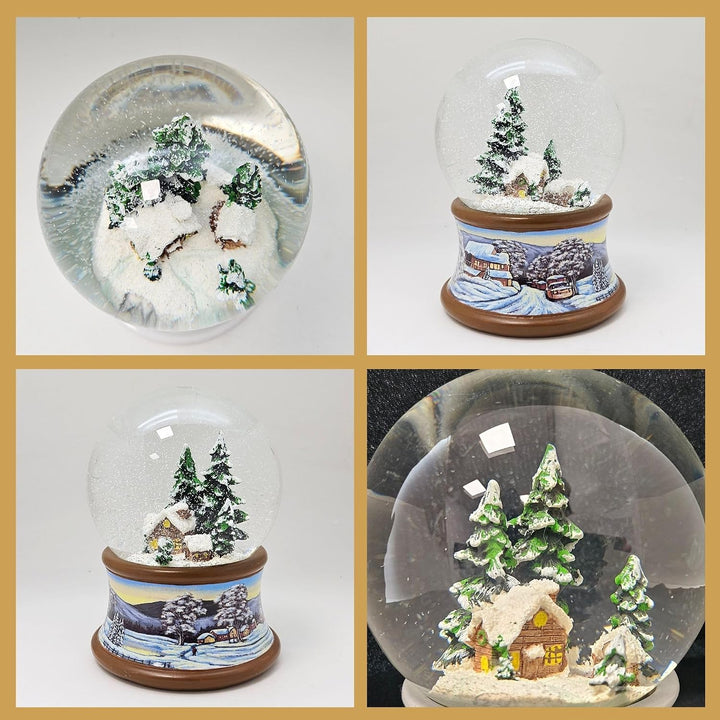 Schneekugel Schneemann Romantischer Winterspaziergang Spieluhr Winter Wonderland 10cm Durchmesser 20