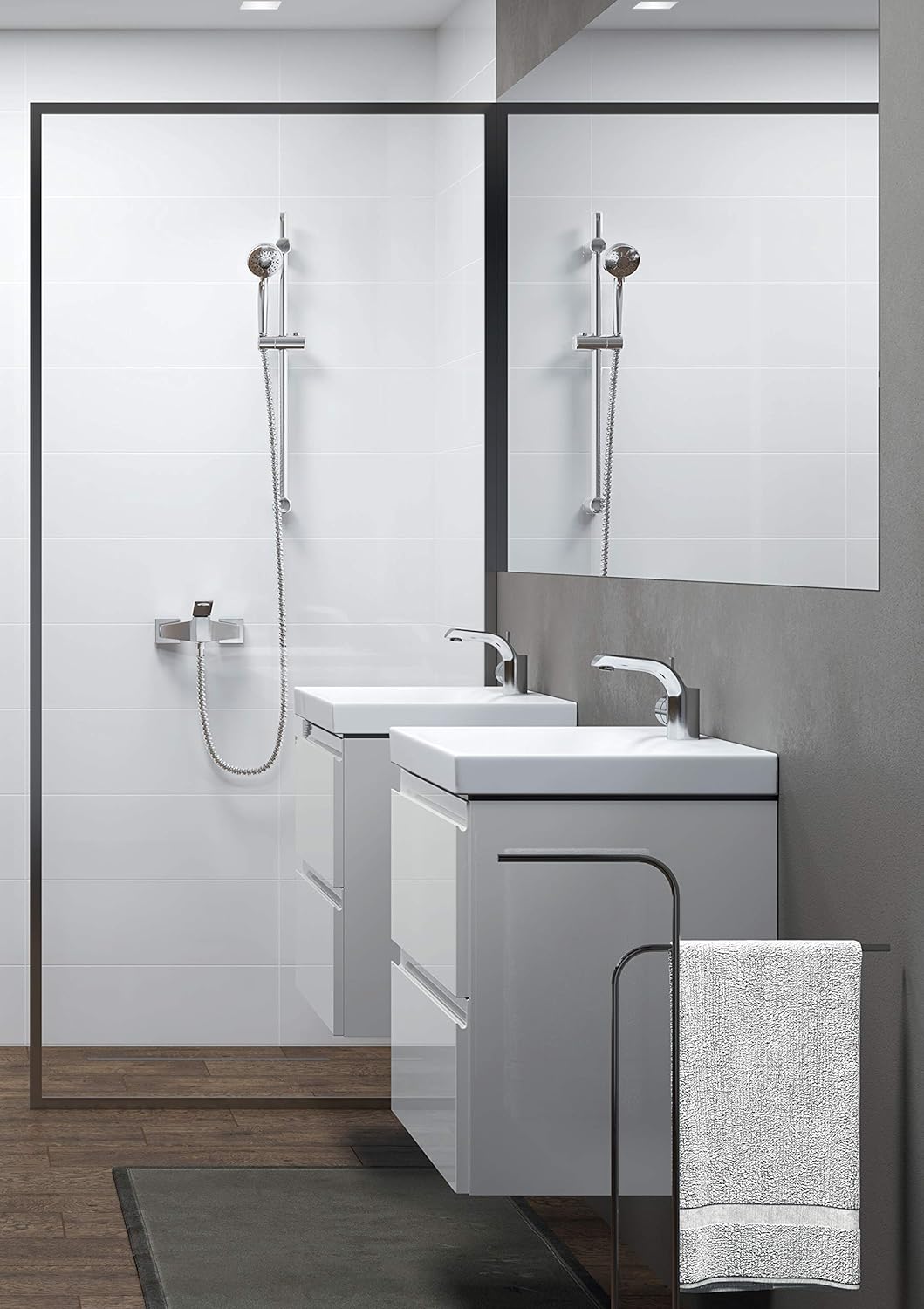 VBChome Kollektion Moduo 50 cm x 40 cm Waschtisch für Unterschrank Einbau Waschbecken mit Überlauf W