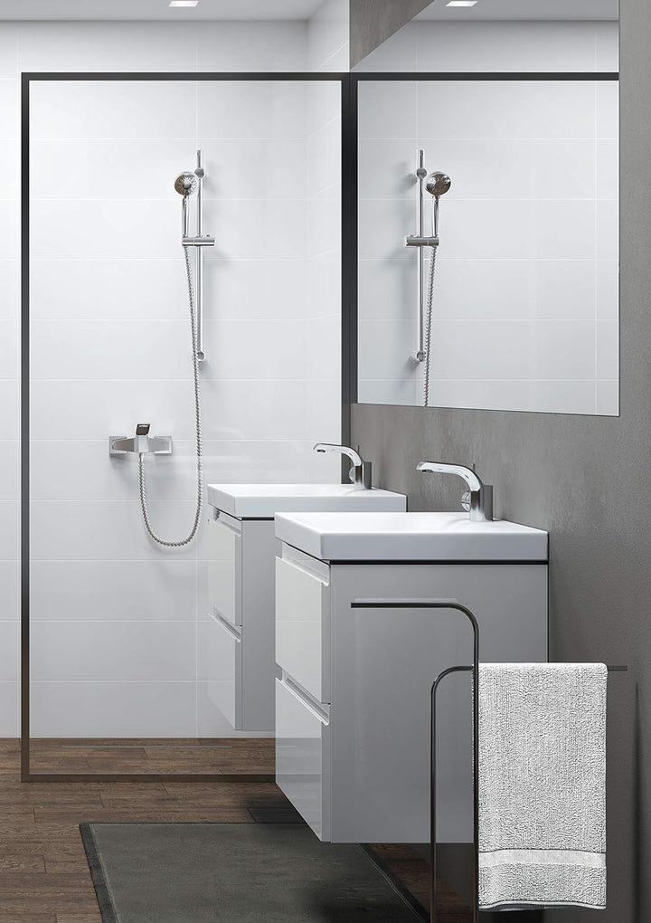 VBChome Kollektion Moduo slim 80cm x 38cm Waschtisch für Unterschrank Einbau Waschbecken mit Überlau