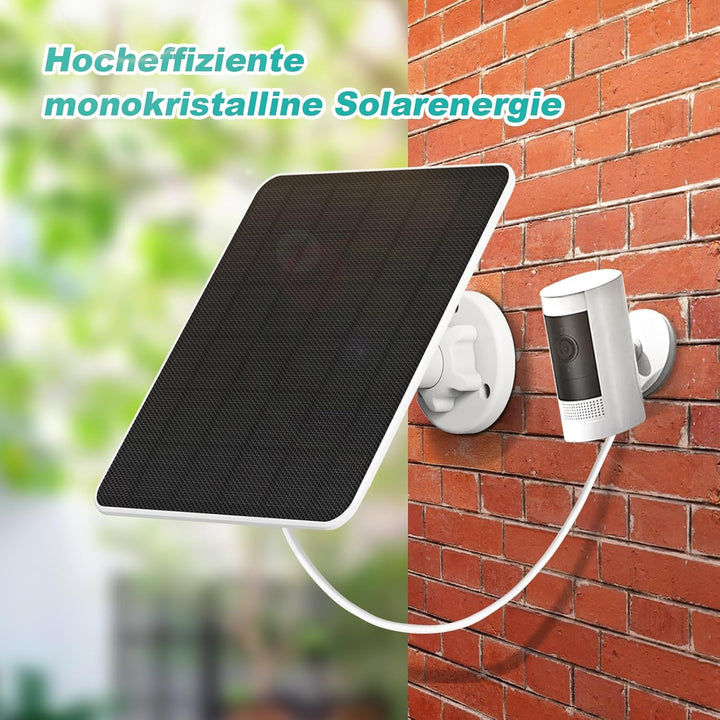 Solarpanel für Ring Kamera, 5W Solar Charger für Ring Stick Up Cam/Pro Akku, Spotlight Cam Plus/Pro