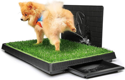 Hompet Hundetoilette mit Tablett Hundeklo für Kleine Hunde Rasenmatte Töpfchen Trainingsunterlage mi