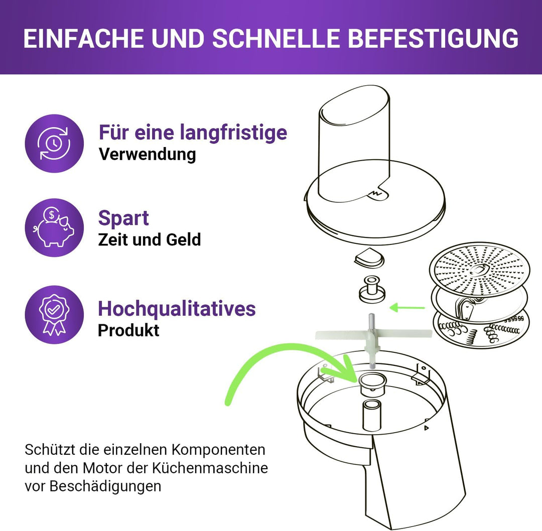 Viоks.pro 2x Mitnehmer Küchenmaschine Ersatz für Bosch 091027 00091027 | Antriebswelle Flügel, entha