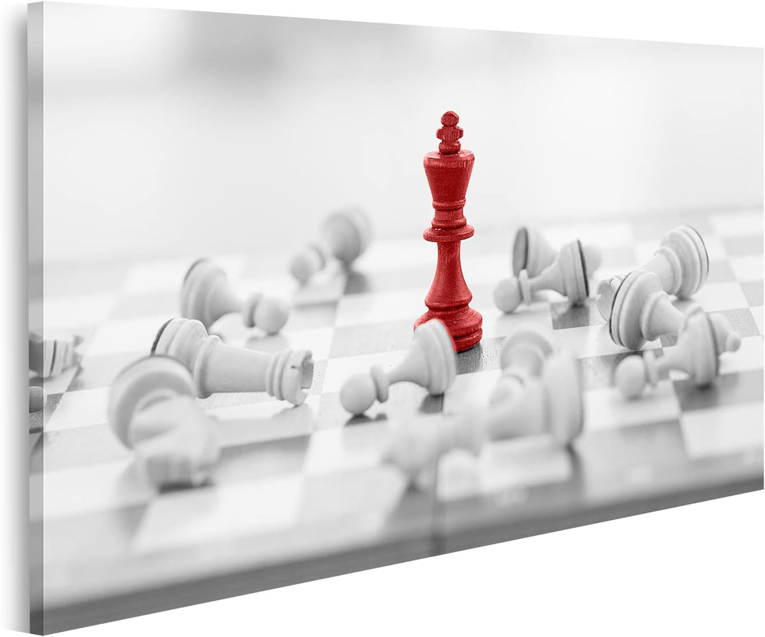 islandburner Bild auf Leinwand Schach Business Konzept Führer & Erfolg Wandbild Poster Kunstdruck Bi
