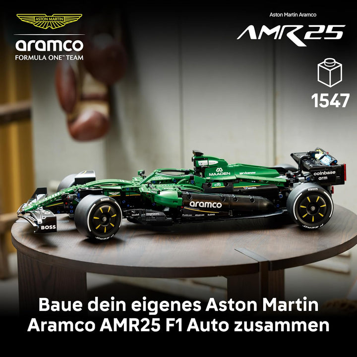 LEGO Technic Aston Martin Aramco AMR25 Formel 1 Rennwagen - Modellbau für Erwachsene - Rennauto mit