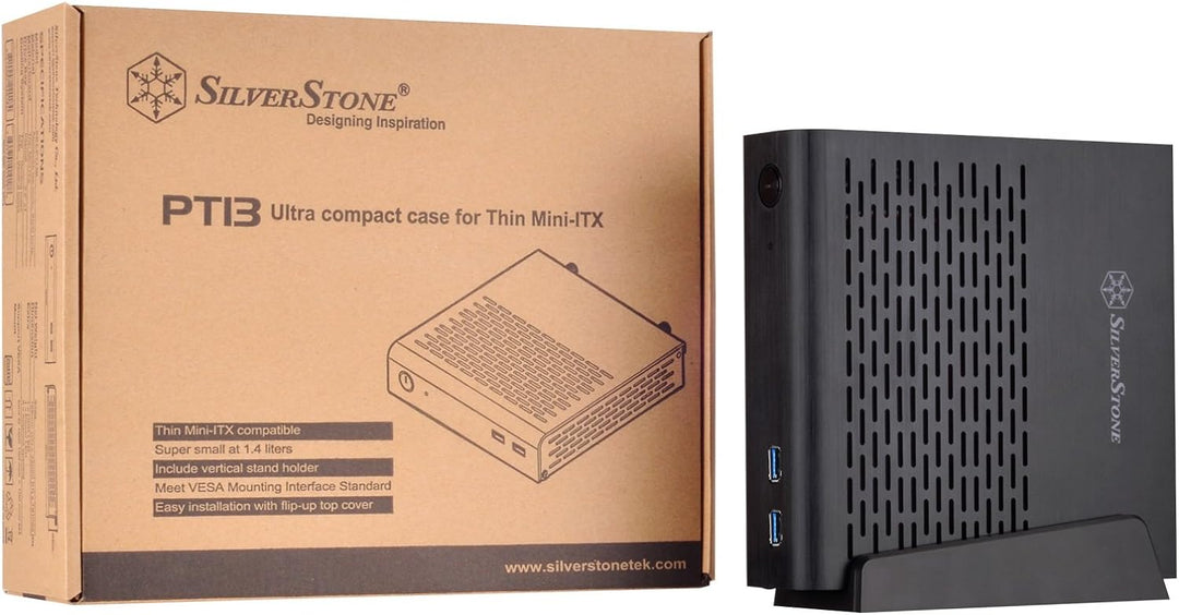 SilverStone SST-PT13B-USB3.0 - Petit Thin Mini-ITX Computer Gehäuse, USB 3.0, schwarz, SST-PT13B-USB