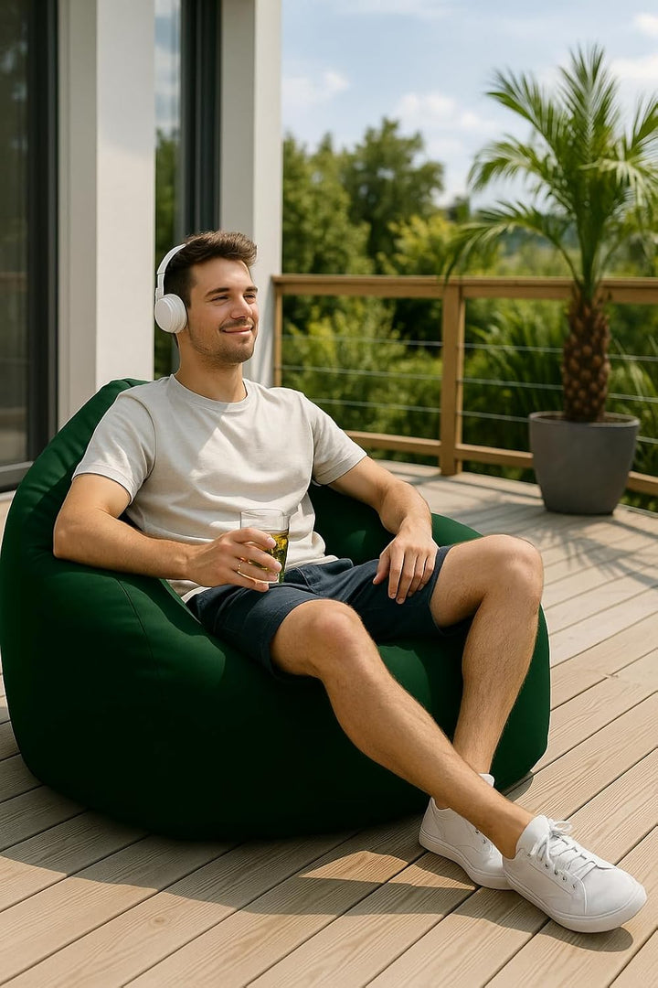 PATCH HOME Patchhome Sitzsack Tropfenform mit Reissverschluss Nachfüllbar - für In &amp; Outdoor - mit S
