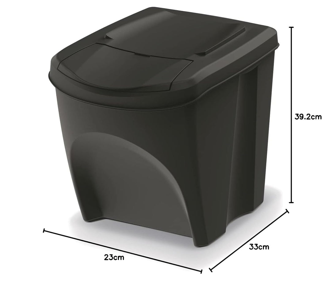 Keden Sortibox Mülltrennsystem 3x25L Set Mülltrennungsbehälter Recycling Recyclingbehälter Abfallsor