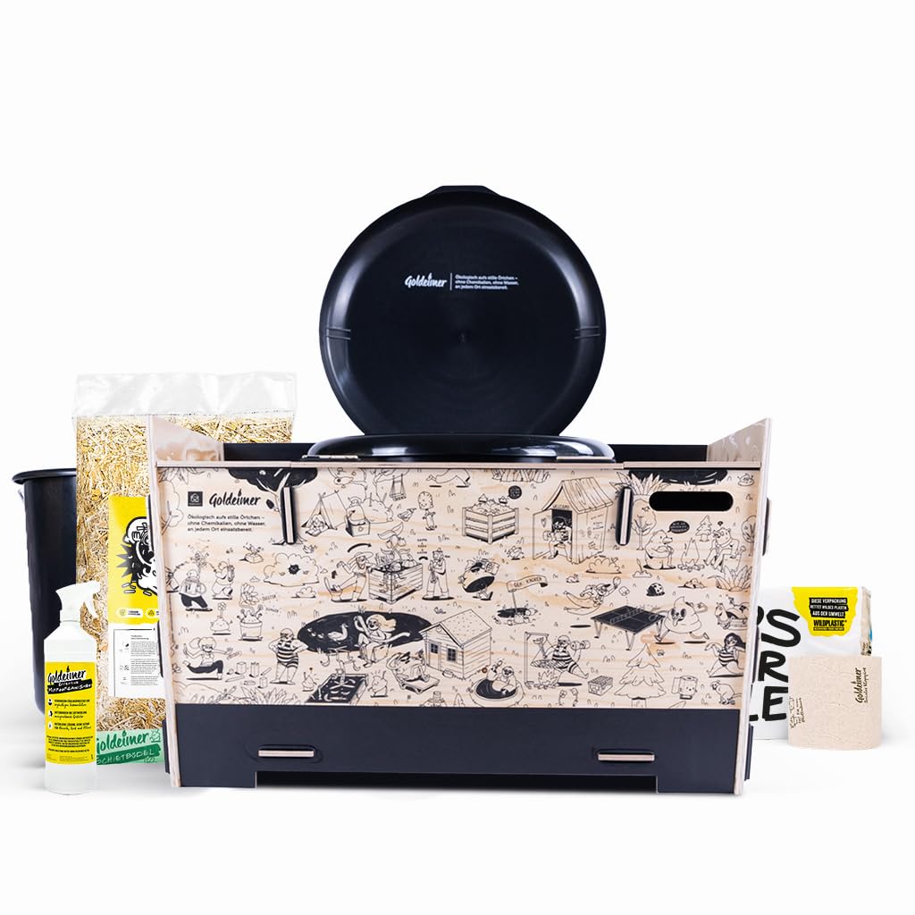 Goldeimer »Premium« Trockentoilette aus Holz und recyceltem Kunststoff Rundum-sorglos-paket